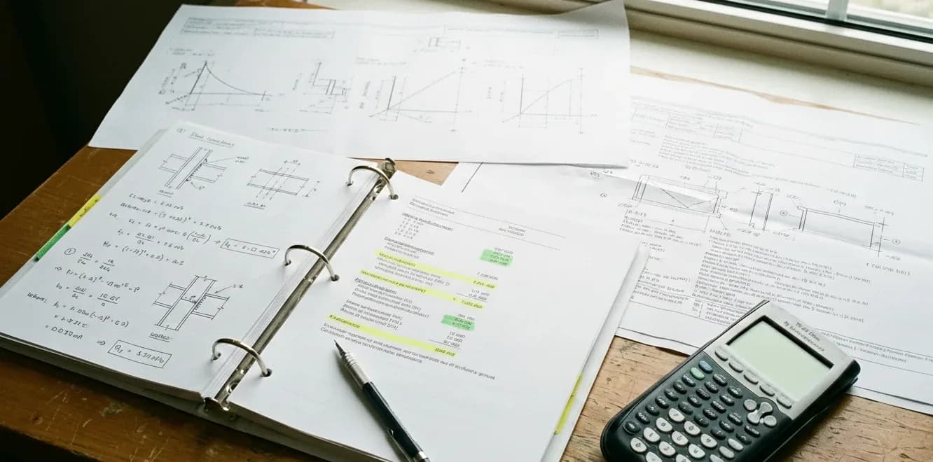 Structural calculation sheets and engineering documentation